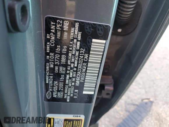 ✅ 2024 Hyundai Venue Limited • VIN: KMHRC8A33RU324132 • Lot: 82332224. Listed on Copart with Not provided. Free auction sales archive from the USA and detailed vehicle history report at DreamBid. Image 12.