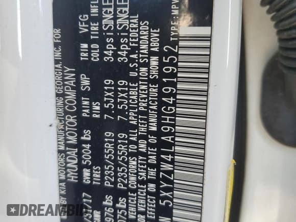 ✅ 2017 Hyundai Santa Fe Ultimate • VIN: 5XYZW4LA9HG491952 • Лот: 78025153. Опубликован ранее на Copart с пробегом 88 779 миль. Бесплатный доступ к архиву аукционных продаж из США и подробный отчёт об истории автомобиля на DreamBid. Изображение 13.