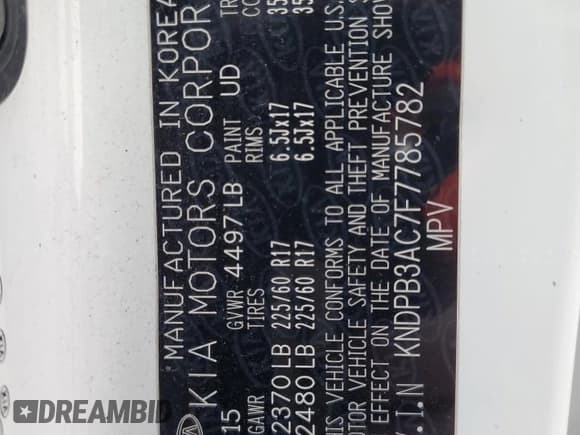 ✅ 2015 Kia Sportage LX • VIN: KNDPB3AC7F7785782 • Lot: 67398405. Listed on Copart with 150,308 mi. Free auction sales archive from the USA and detailed vehicle history report at DreamBid. Image 13.