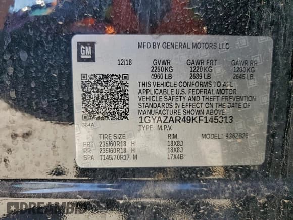 ✅ 2019 Cadillac XT4 FWD Luxury • VIN: 1GYAZAR49KF145313 • Lot: 94216115. Listed on Copart with Not provided. Free auction sales archive from the USA and detailed vehicle history report at DreamBid. Image 13.