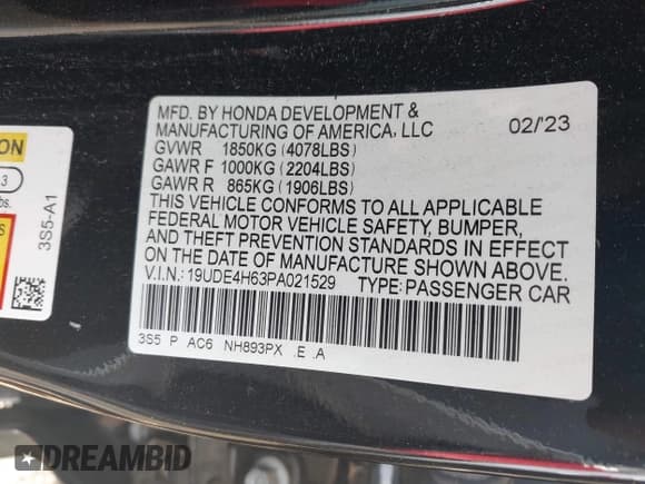 ✅ 2023 Acura Integra Technology • VIN: 19UDE4H63PA021529 • Lot: 42686958. Wystawiony na IAAI z przebiegiem 22 262 mil. Bezpłatny archiwum sprzedaży aukcyjnych z USA i szczegółowy raport historii pojazdu na DreamBid. Zdjęcie 9.