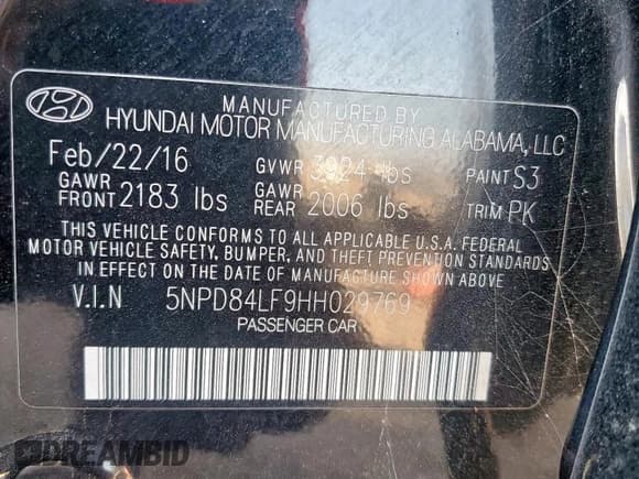 ✅ 2017 Hyundai Elantra SE • VIN: 5NPD84LF9HH029769 • Лот: 85583895. Опубликован ранее на Copart с пробегом 64 401 миль. Бесплатный доступ к архиву аукционных продаж из США и подробный отчёт об истории автомобиля на DreamBid. Изображение 13.