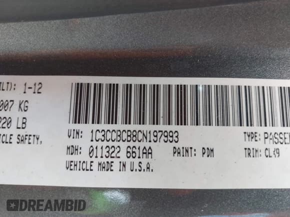 ✅ 2012 Chrysler 200 Limited • VIN: 1C3CCBCB8CN197993 • Лот: 42750264. Опубликован ранее на IAAI с пробегом 198 076 миль. Бесплатный доступ к архиву аукционных продаж из США и подробный отчёт об истории автомобиля на DreamBid. Изображение 9.