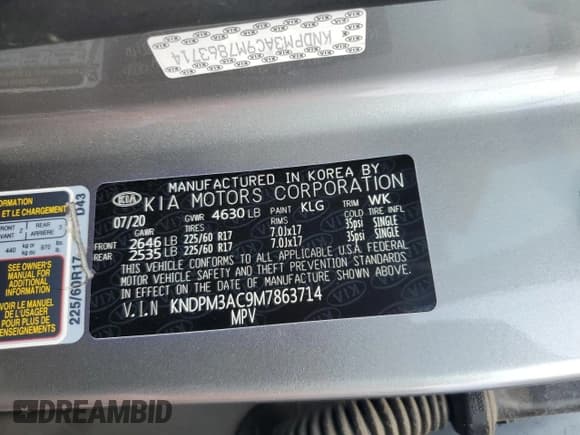 ✅ 2021 Kia Sportage LX • VIN: KNDPM3AC9M7863714 • Lot: 82132365. Listed on Copart with 27,746 mi. Free auction sales archive from the USA and detailed vehicle history report at DreamBid. Image 13.