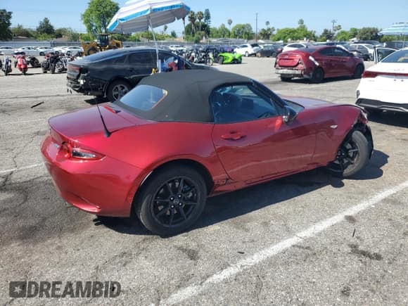 ✅ 2019 Mazda MX-5 Miata Sport • VIN: JM1NDAB77K0303256 • Lot: 61095935. Listed on Copart with 18,480 mi. Free auction sales archive from the USA and detailed vehicle history report at DreamBid. Image 3.