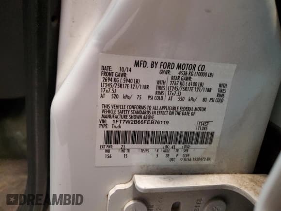 ✅ 2015 Ford F-250 XLT • VIN: 1FT7W2B66FEB76119 • Лот: 91904925. Опубликован ранее на Copart с пробегом 106 415 миль. Бесплатный доступ к архиву аукционных продаж из США и подробный отчёт об истории автомобиля на DreamBid. Изображение 12.