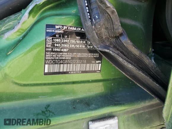 ✅ 2016 Mercedes-Benz GLA 250 • VIN: WDCTG4GB5GJ230218 • Лот: 90375495. Опубликован ранее на Copart с пробегом Не указан. Бесплатный доступ к архиву аукционных продаж из США и подробный отчёт об истории автомобиля на DreamBid. Изображение 12.