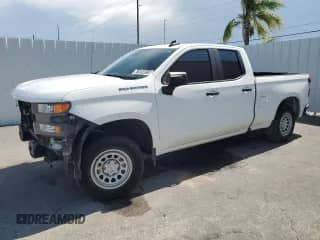 2020 Chevrolet Silverado 1500 Work Truck with VIN 1GCRWAEH2LZ159743, listed as a Copart auction lot 61924815 with 128,383 mi miles and Salvage title. Bid and sale history available at DreamBid. Image 1.