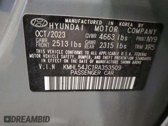 ✅ 2024 Hyundai Sonata N Line • VIN: KMHL54JC1RA353509 • Лот: 80670115. Опубликован ранее на Copart с пробегом 22 693 миль. Бесплатный доступ к архиву аукционных продаж из США и подробный отчёт об истории автомобиля на DreamBid. Изображение 12.