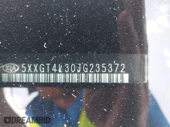 ✅ 2018 Kia Optima LX • VIN: 5XXGT4L30JG235372 • Lot: 42746417. Listed on IAAI with Not provided. Free auction sales archive from the USA and detailed vehicle history report at DreamBid. Image 9.