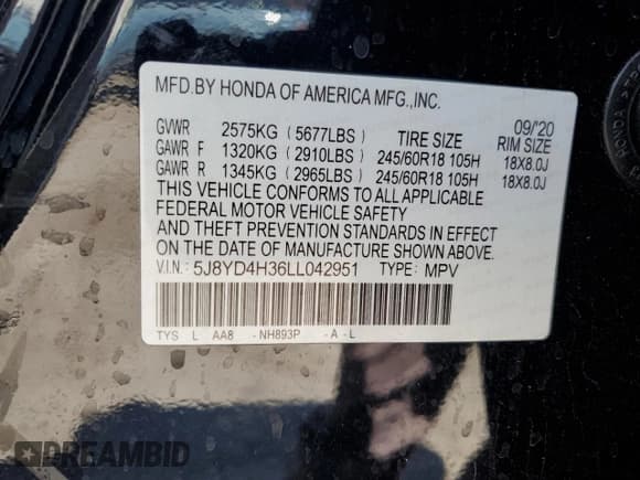 ✅ 2020 Acura MDX • VIN: 5J8YD4H36LL042951 • Лот: 65767335. Опубликован ранее на Copart с пробегом 70 172 миль. Бесплатный доступ к архиву аукционных продаж из США и подробный отчёт об истории автомобиля на DreamBid. Изображение 13.