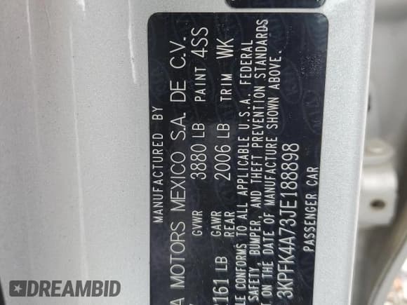 ✅ 2018 Kia Forte LX • VIN: 3KPFK4A73JE188898 • Лот: 59637765. Опубликован ранее на Copart с пробегом Не указан. Бесплатный доступ к архиву аукционных продаж из США и подробный отчёт об истории автомобиля на DreamBid. Изображение 12.