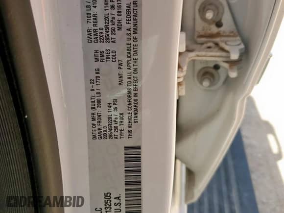 2022 Ram 1500 Limited z VIN 1C6SRFHT6NN132505, wystawiony jako Copart lot #65553465 z przebiegiem 46 926 mil mil oraz Szkoda całkowita • Salvage title. Historia ofert i sprzedaży dostępna na DreamBid. Obrazek 13.