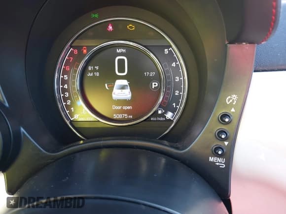 ✅ 2015 FIAT 500 Abarth • VIN: 3C3CFFFH4FT501047 • Lot: 42524666. Listed on IAAI with 50,875 mi. Free auction sales archive from the USA and detailed vehicle history report at DreamBid. Image 7.