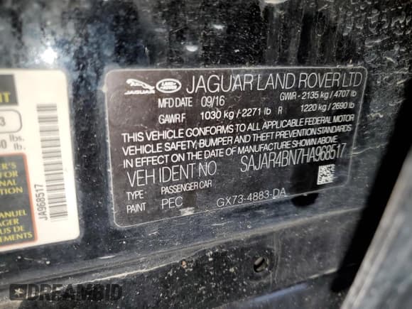 ✅ 2017 Jaguar XE 20d • VIN: SAJAR4BN7HA968517 • Лот: 71789645. Опубликован ранее на Copart с пробегом 98 670 миль. Бесплатный доступ к архиву аукционных продаж из США и подробный отчёт об истории автомобиля на DreamBid. Изображение 13.