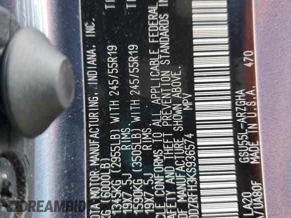 ✅ 2019 Toyota Highlander Limited • VIN: 5TDDZRFH3KS936574 • Lot: 84613905. Wystawiony na Copart z przebiegiem 58 341 mil. Bezpłatny archiwum sprzedaży aukcyjnych z USA i szczegółowy raport historii pojazdu na DreamBid. Zdjęcie 14.