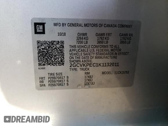 ✅ 2019 Chevrolet Silverado 1500 LT • VIN: 2GCVKPEC1K1132011 • Lot: 72234184. Wystawiony na Copart z przebiegiem 110 342 mil. Bezpłatny archiwum sprzedaży aukcyjnych z USA i szczegółowy raport historii pojazdu na DreamBid. Zdjęcie 12.