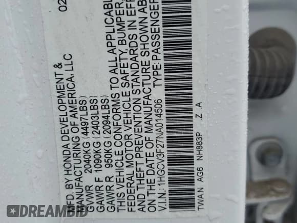 ✅ 2022 Honda Accord Sport • VIN: 1HGCV3F27NA014506 • Lot: 90301795. Wystawiony na Copart z przebiegiem 64 963 mil. Bezpłatny archiwum sprzedaży aukcyjnych z USA i szczegółowy raport historii pojazdu na DreamBid. Zdjęcie 13.