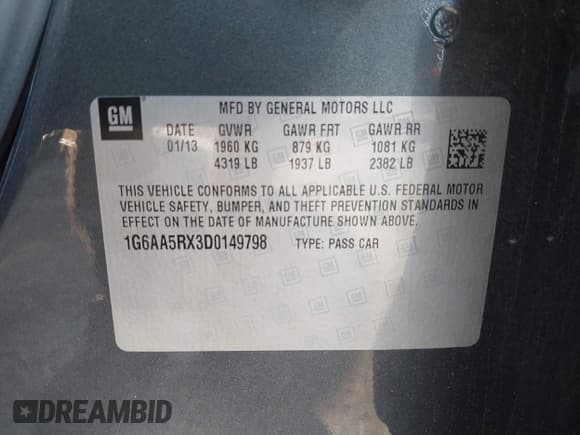 ✅ 2013 Cadillac ATS • VIN: 1G6AA5RX3D0149798 • Lot: 43441563. Wystawiony na IAAI z przebiegiem 90 162 mil. Bezpłatny archiwum sprzedaży aukcyjnych z USA i szczegółowy raport historii pojazdu na DreamBid. Zdjęcie 9.
