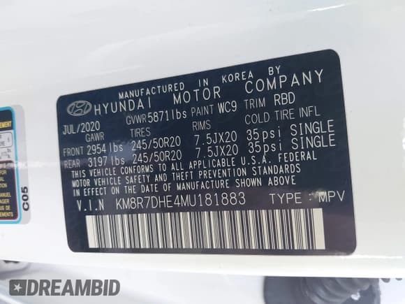 ✅ 2021 Hyundai Palisade Calligraphy • VIN: KM8R7DHE4MU181883 • Lot: 43502975. Wystawiony na IAAI z przebiegiem 82 712 mil. Bezpłatny archiwum sprzedaży aukcyjnych z USA i szczegółowy raport historii pojazdu na DreamBid. Zdjęcie 9.