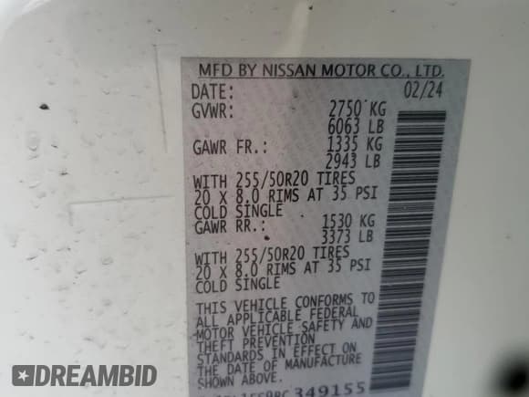 ✅ 2024 Infiniti QX60 Luxe • VIN: 5N1DL1FS9RC349155 • Лот: 58369575. Опубликован ранее на Copart с пробегом 14 608 миль. Бесплатный доступ к архиву аукционных продаж из США и подробный отчёт об истории автомобиля на DreamBid. Изображение 12.