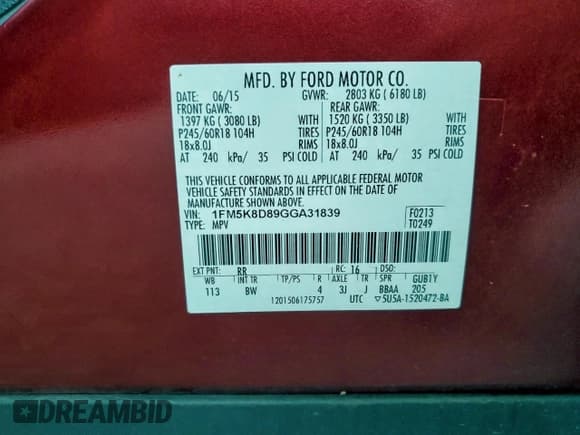 ✅ 2016 Ford Explorer XLT • VIN: 1FM5K8D89GGA31839 • Lot: 94016945. Wystawiony na Copart z przebiegiem 137 279 mil. Bezpłatny archiwum sprzedaży aukcyjnych z USA i szczegółowy raport historii pojazdu na DreamBid. Zdjęcie 13.