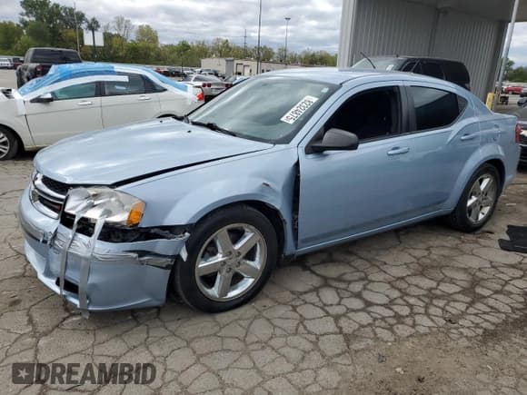 ✅ 2013 Dodge Avenger SE • VIN: 1C3CDZAB1DN567885 • Lot: 82324875. Listed on Copart with 123,323 mi. Free auction sales archive from the USA and detailed vehicle history report at DreamBid. Image 1.
