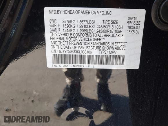 ✅ 2019 Acura MDX • VIN: 5J8YD4H33KL033106 • Lot: 41764107. Listed on IAAI with 72,770 mi. Free auction sales archive from the USA and detailed vehicle history report at DreamBid. Image 9.