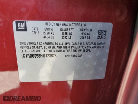 ✅ 2017 Chevrolet Volt Premier • VIN: 1G1RD6S58HU123873 • Lot: 75657944. Wystawiony na Copart z przebiegiem 68 031 mil. Bezpłatny archiwum sprzedaży aukcyjnych z USA i szczegółowy raport historii pojazdu na DreamBid. Zdjęcie 14.