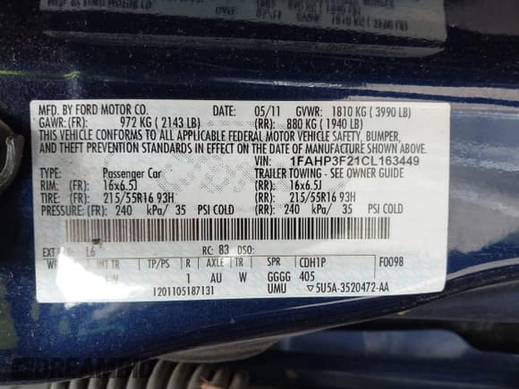 ✅ 2012 Ford Focus SE • VIN: 1FAHP3F21CL163449 • Лот: 42296901. Опубликован ранее на IAAI с пробегом 229 857 миль. Бесплатный доступ к архиву аукционных продаж из США и подробный отчёт об истории автомобиля на DreamBid. Изображение 9.