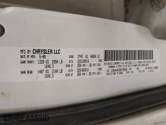 2008 Dodge Grand Caravan SE с VIN 2D8HN44H58R798560, выставлен на аукционе Copart как лот 82343315 с пробегом 187 284 миль миль и Списание • Salvage title. История ставок и продаж доступна на DreamBid. Изображение 13.