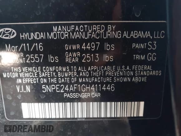 ✅ 2016 Hyundai Sonata SE • VIN: 5NPE24AF1GH411446 • Лот: 43519779. Опубликован ранее на IAAI с пробегом 175 863 миль. Бесплатный доступ к архиву аукционных продаж из США и подробный отчёт об истории автомобиля на DreamBid. Изображение 9.