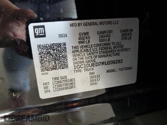 ✅ 2024 Chevrolet Silverado EV Work Truck • VIN: 1GC10UED7RU206283 • Лот: 77905354. Опубликован ранее на Copart с пробегом 4 390 миль. Бесплатный доступ к архиву аукционных продаж из США и подробный отчёт об истории автомобиля на DreamBid. Изображение 13.