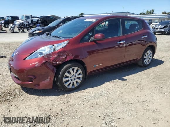 ✅ 2017 Nissan LEAF S • VIN: 1N4BZ0CPXHC308946 • Lot: 81691645. Listed on Copart with 50,212 mi. Free auction sales archive from the USA and detailed vehicle history report at DreamBid. Image 1.
