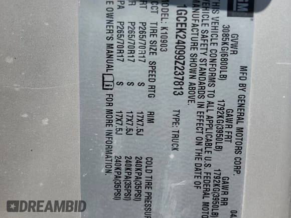 ✅ 2009 Chevrolet Silverado 1500 • VIN: 1GCEK24099Z237813 • Лот: 54860645. Опубликован ранее на Copart с пробегом 107 525 миль. Бесплатный доступ к архиву аукционных продаж из США и подробный отчёт об истории автомобиля на DreamBid. Изображение 13.