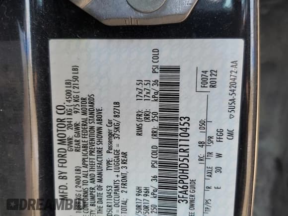 ✅ 2020 Ford Fusion SE • VIN: 3FA6P0HD5LR110453 • Lot: 59687225. Wystawiony na Copart z przebiegiem 58 112 mil. Bezpłatny archiwum sprzedaży aukcyjnych z USA i szczegółowy raport historii pojazdu na DreamBid. Zdjęcie 13.