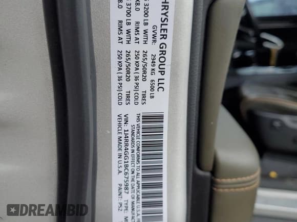 ✅ 2011 Jeep Grand Cherokee 70th Anniversary • VIN: 1J4RR4GG1BC675987 • Lot: 82502565. Listed on Copart with 191,598 mi. Free auction sales archive from the USA and detailed vehicle history report at DreamBid. Image 14.