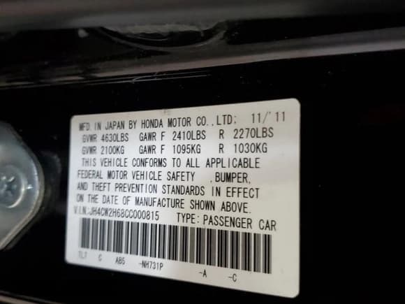 ✅ 2012 Acura TSX Technology • VIN: JH4CW2H68CC000815 • Lot: 85419524. Listed on Copart with 73,350 mi. Free auction sales archive from the USA and detailed vehicle history report at DreamBid. Image 13.