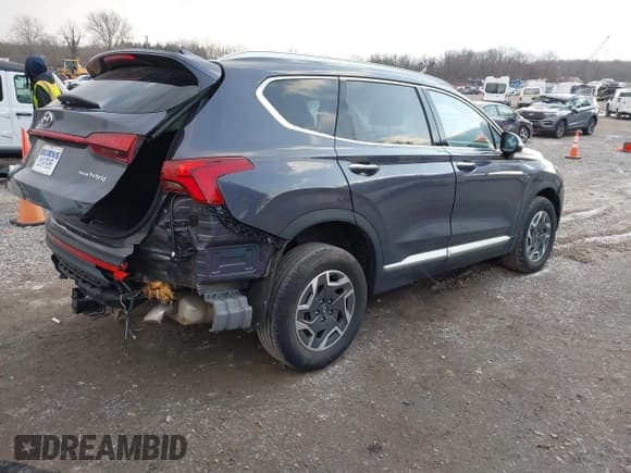 ✅ 2021 Hyundai Santa Fe Blue • VIN: KM8S2DA13MU013627 • Lot: 41630983. Listed on IAAI with 58,187 mi. Free auction sales archive from the USA and detailed vehicle history report at DreamBid. Image 4.