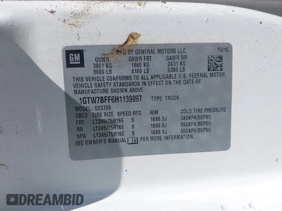 ✅ 2017 GMC Savana Cargo • VIN: 1GTW7BFF6H1139097 • Lot: 42768270. Listed on IAAI with 119,387 mi. Free auction sales archive from the USA and detailed vehicle history report at DreamBid. Image 9.