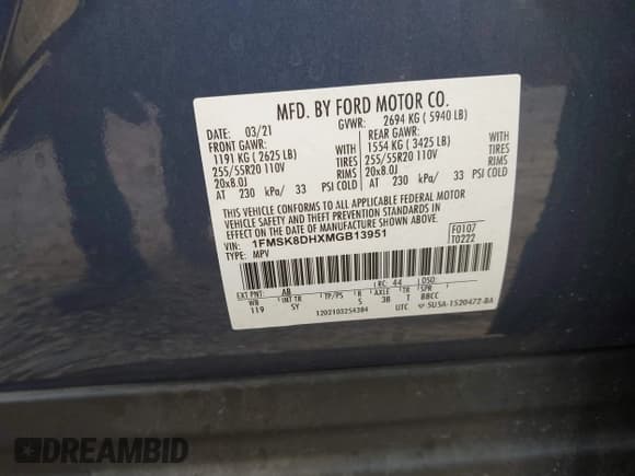 ✅ 2021 Ford Explorer XLT • VIN: 1FMSK8DHXMGB13951 • Lot: 43448129. Wystawiony na IAAI z przebiegiem Nie podano. Bezpłatny archiwum sprzedaży aukcyjnych z USA i szczegółowy raport historii pojazdu na DreamBid. Zdjęcie 9.