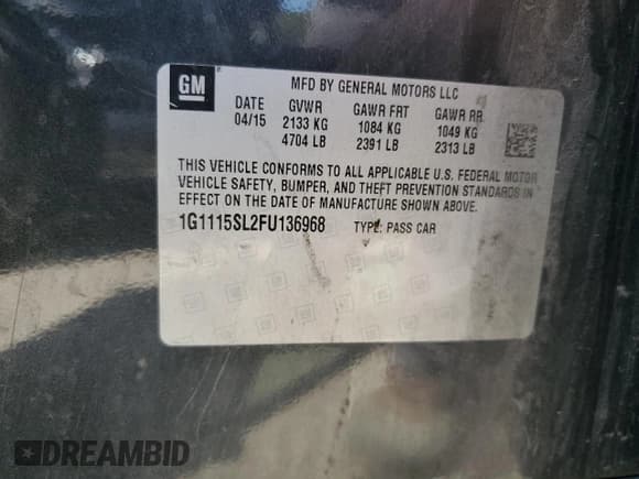 ✅ 2015 Chevrolet Impala LT • VIN: 1G1115SL2FU136968 • Лот: 71042134. Опубликован ранее на Copart с пробегом 203 912 миль. Бесплатный доступ к архиву аукционных продаж из США и подробный отчёт об истории автомобиля на DreamBid. Изображение 14.