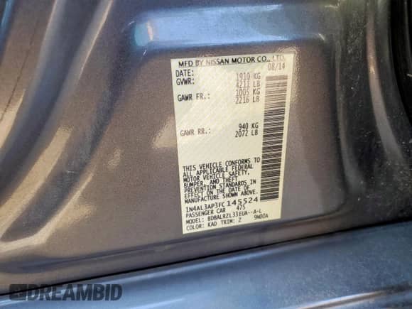 2015 Nissan Altima SV z VIN 1N4AL3AP3FC145524, wystawiony jako Copart lot #80999555 z przebiegiem 184 596 mil mil oraz Czysty tytuł • Clean title. Historia ofert i sprzedaży dostępna na DreamBid. Obrazek 12.