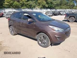 2014 Hyundai Tucson GLS with VIN KM8JT3AF2EU847632, listed as a IAAI auction lot 43447003 with 103,178 mi miles and . Bid and sale history available at DreamBid. Image 1.