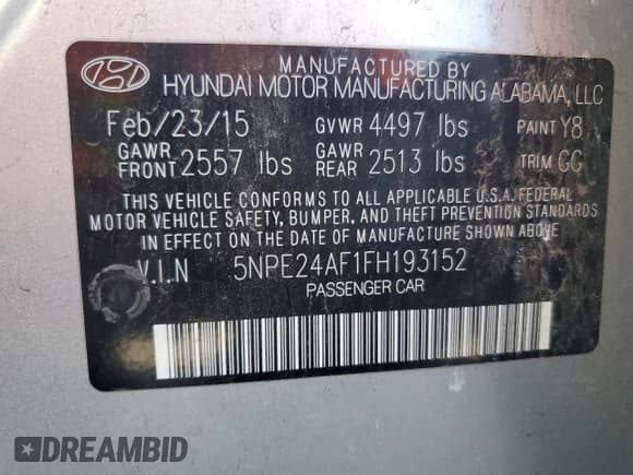 ✅ 2015 Hyundai Sonata SE • VIN: 5NPE24AF1FH193152 • Лот: 81411995. Опубликован ранее на Copart с пробегом 113 320 миль. Бесплатный доступ к архиву аукционных продаж из США и подробный отчёт об истории автомобиля на DreamBid. Изображение 12.