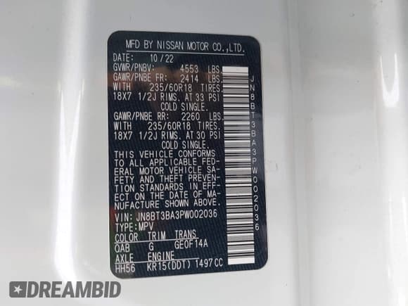 ✅ 2023 Nissan Rogue SV • VIN: JN8BT3BA3PW002036 • Лот: 43262286. Опубликован ранее на IAAI с пробегом 26 458 миль. Бесплатный доступ к архиву аукционных продаж из США и подробный отчёт об истории автомобиля на DreamBid. Изображение 9.