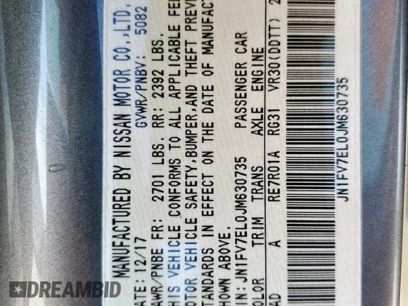 ✅ 2018 Infiniti Q60 Red Sport 400 • VIN: JN1FV7EL0JM630735 • Лот: 63908665. Опубликован ранее на Copart с пробегом 58 086 миль. Бесплатный доступ к архиву аукционных продаж из США и подробный отчёт об истории автомобиля на DreamBid. Изображение 12.