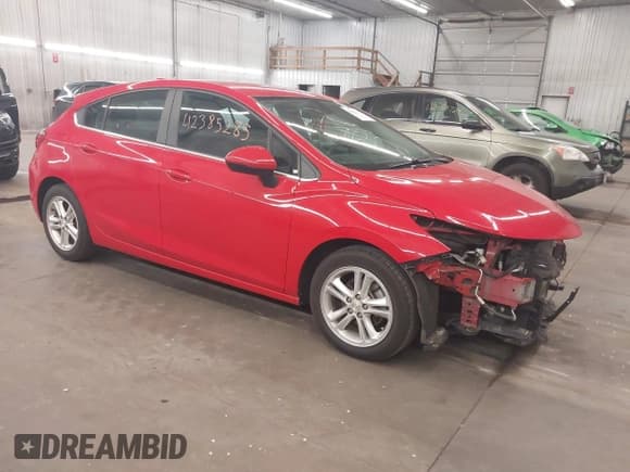 ✅ 2017 Chevrolet Cruze LT • VIN: 3G1BE6SM5HS594255 • Lot: 42385285. Listed on IAAI with 107,505 mi. Free auction sales archive from the USA and detailed vehicle history report at DreamBid. Image 1.