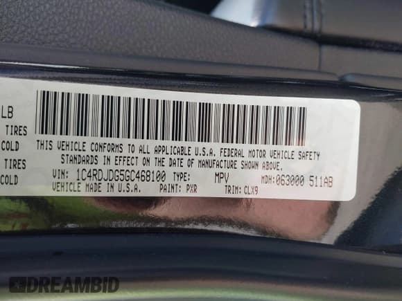 ✅ 2016 Dodge Durango Limited • VIN: 1C4RDJDG5GC468100 • Lot: 43092681. Listed on IAAI with 65,688 mi. Free auction sales archive from the USA and detailed vehicle history report at DreamBid. Image 9.