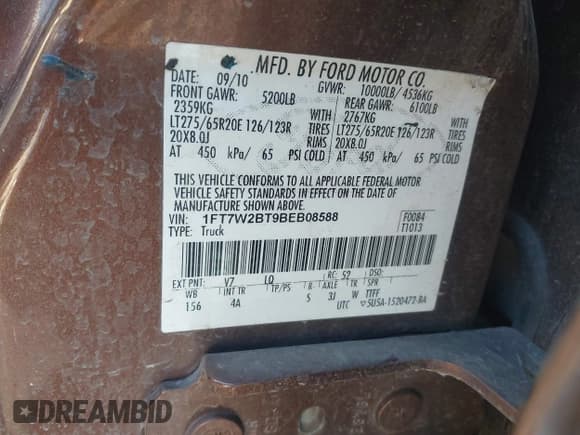 ✅ 2011 Ford F-250 Lariat • VIN: 1FT7W2BT9BEB08588 • Lot: 43739118. Listed on IAAI with 224,615 mi. Free auction sales archive from the USA and detailed vehicle history report at DreamBid. Image 9.